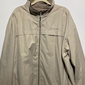 Columbia Men's Tan Long Sleeve Full Zip Windbreaker Size XXL